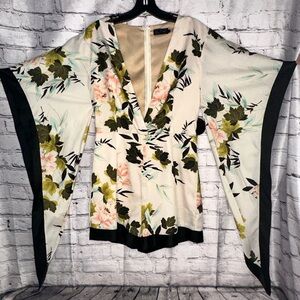 Romper Hot Miami Style Blithe Jumpsuit Small Japanese Oriental Floral Print